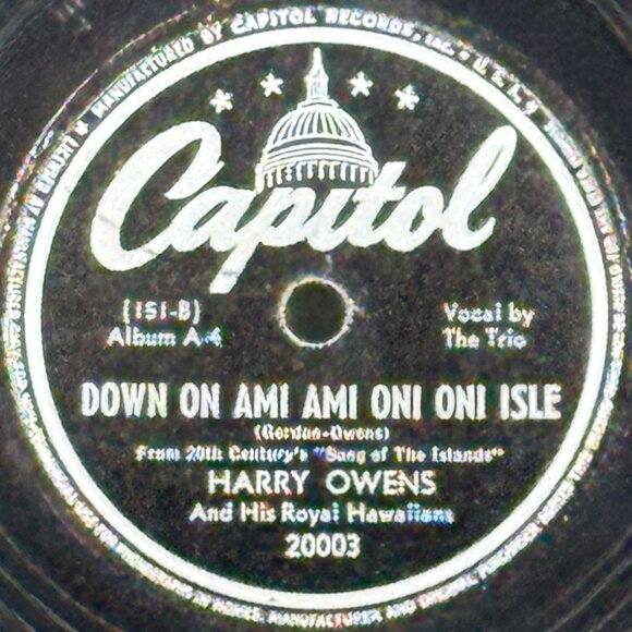 Harry Owens & His Royal Hawaiians - Down On Ami Ami Oni Oni Isle - 20003 Capitol - Picture 2 of 4